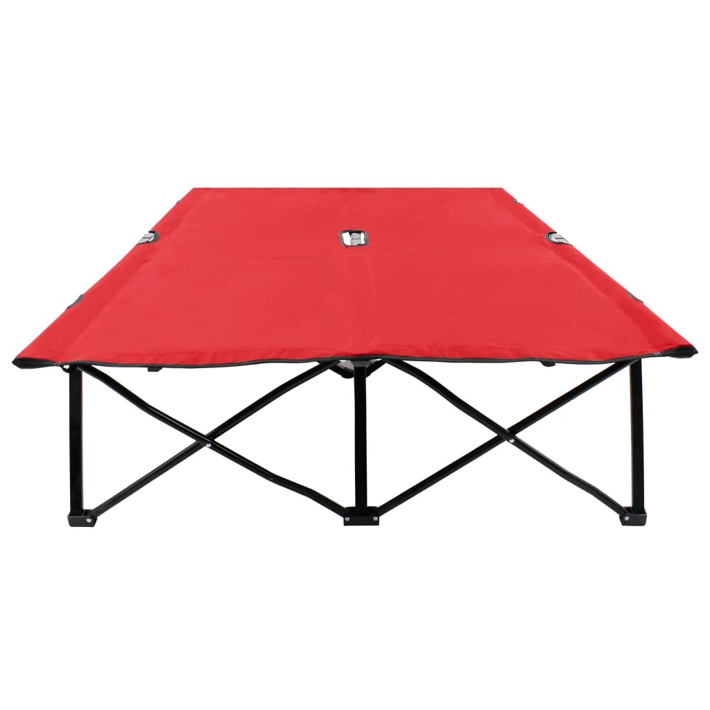 vidaXL vidaXL Two Person Folding Sun Lounger Blue Steel - Sun Lounger