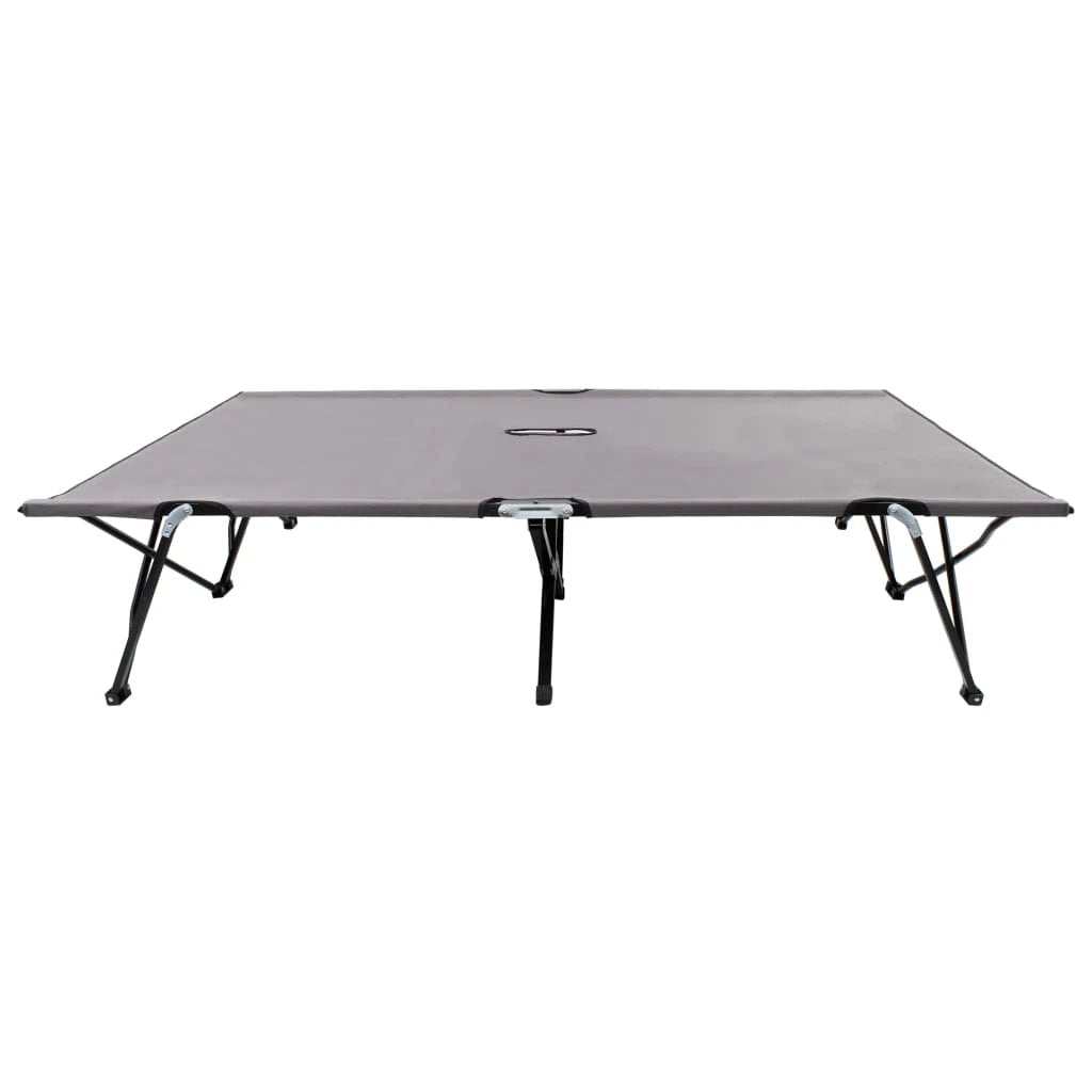 vidaXL Two Person Folding Sun Lounger Blue Steel by vidaXL