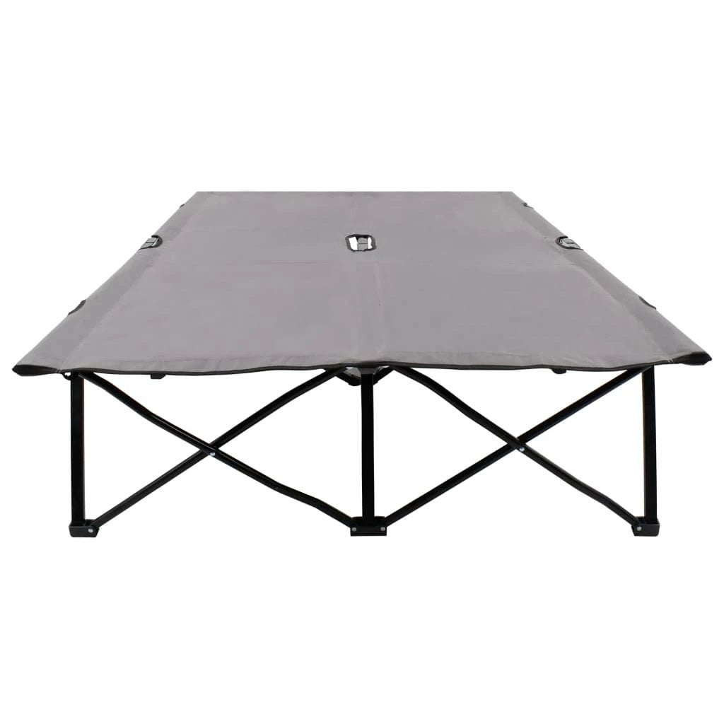 vidaXL Two Person Folding Sun Lounger Blue Steel by vidaXL