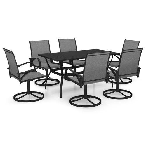 vidaXL 3 Piece Garden Dining Set with Powder-Coated Steel Frame and Breathable Textilene Fabric for Outdoor Entertaining by vidaXL