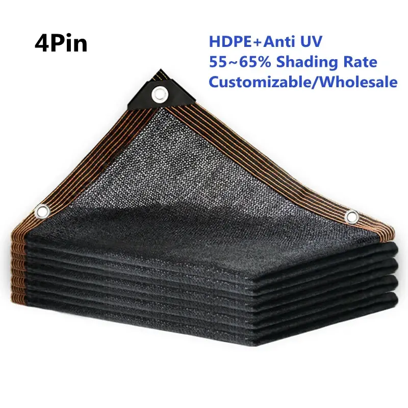 NONE High-Quality Black HDPE Sun Shade Net for Gardens & Greenhouses - Cover