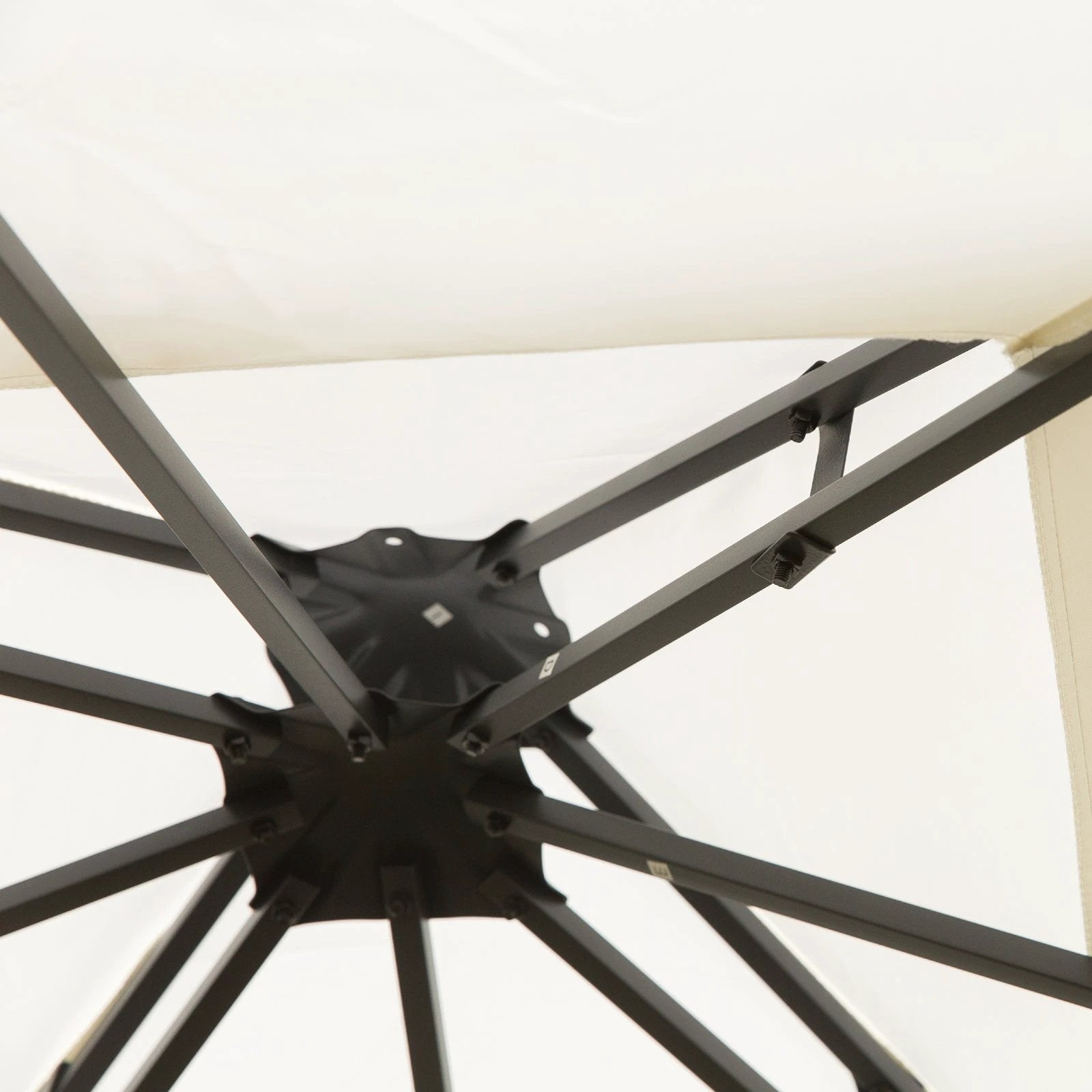 3m x 3m Vented Roof Metal Frame Garden Gazebo Cream by Outsunny