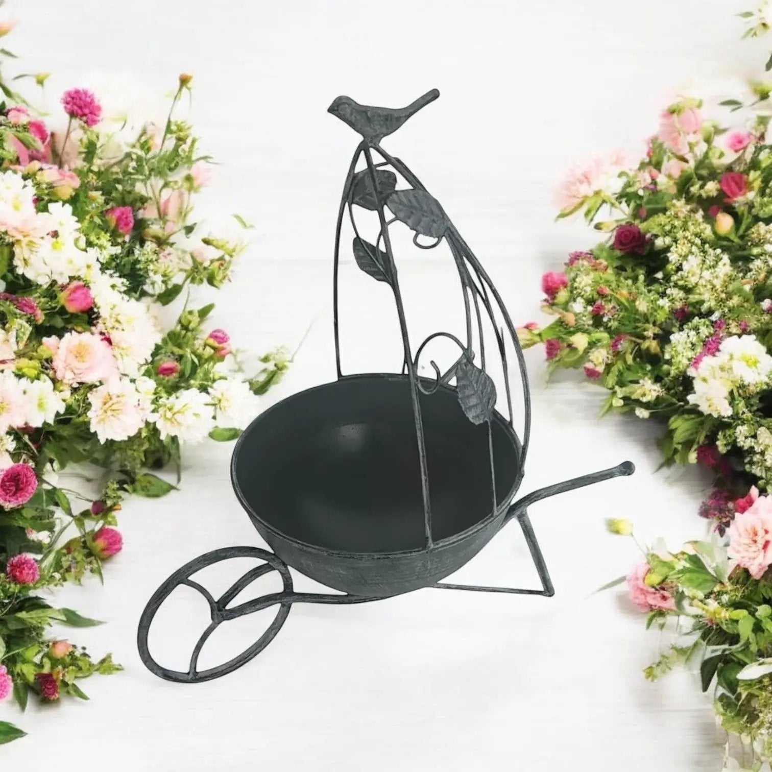 MSL 36CM GREY METAL GARDEN PLANTER - Planters