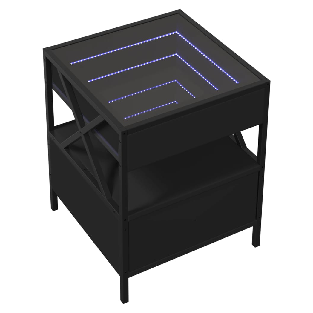 vidaXL vidaXL Coffee Table 40x40x51 Cm Infinity LED RGB Mirror Lighting Living Room Decor - Coffee Table