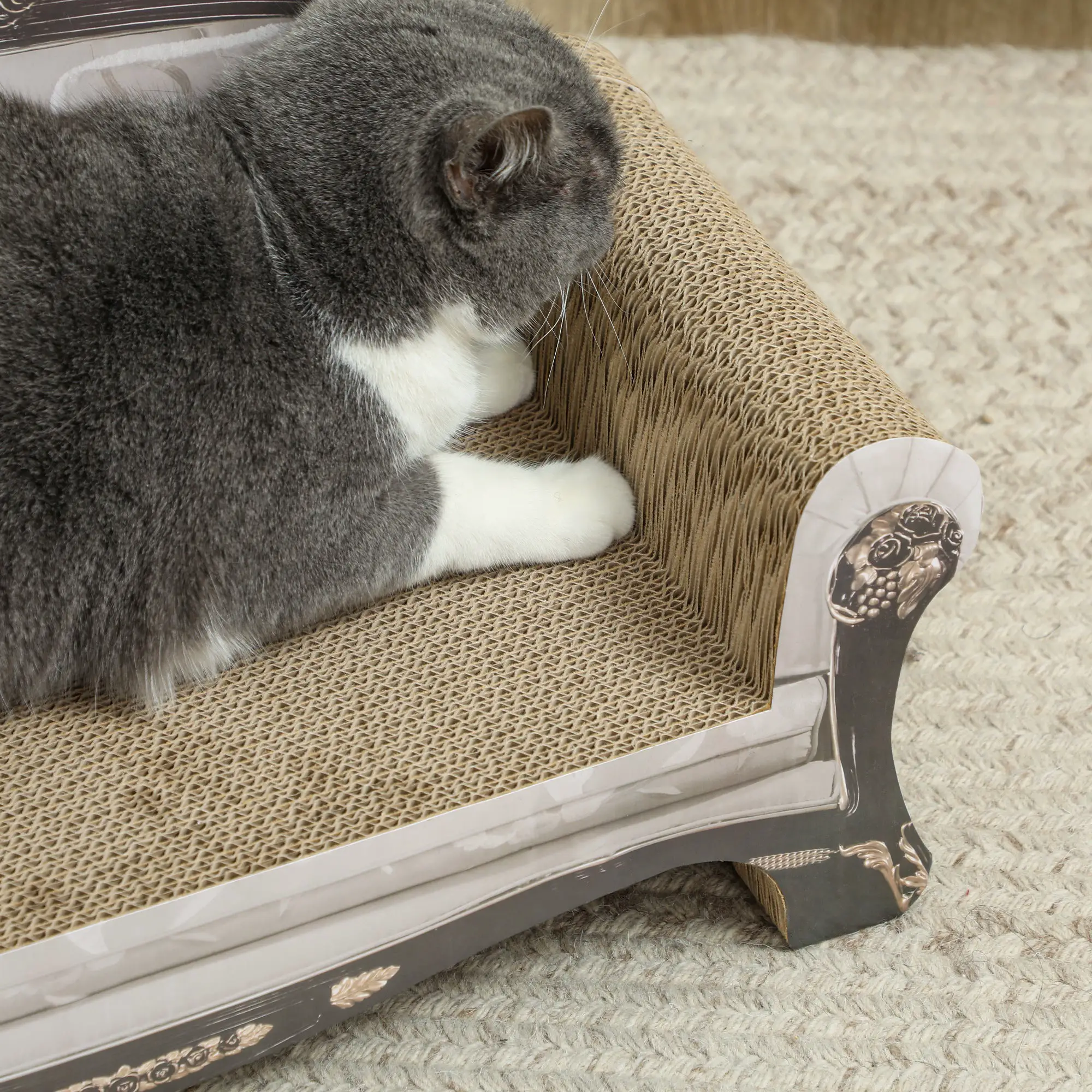 PawHut PawHut Cat Scratching Board with Organic Catnip for Indoor Cats, Brown - Cat Beds