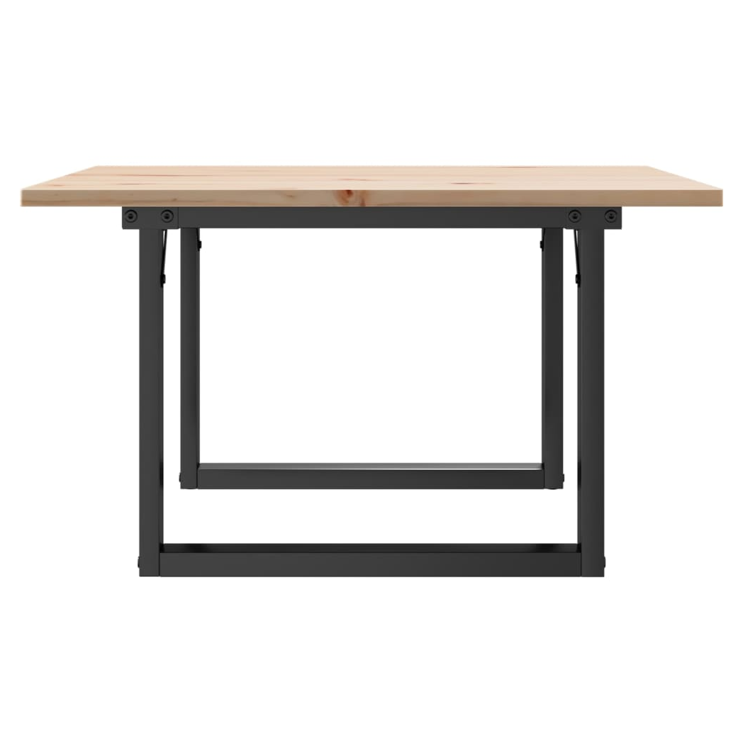 VidaXL Coffee Table 70x70x40 cm O Frame Solid Pine Wood Cast Iron For Living Rooms by vidaXL