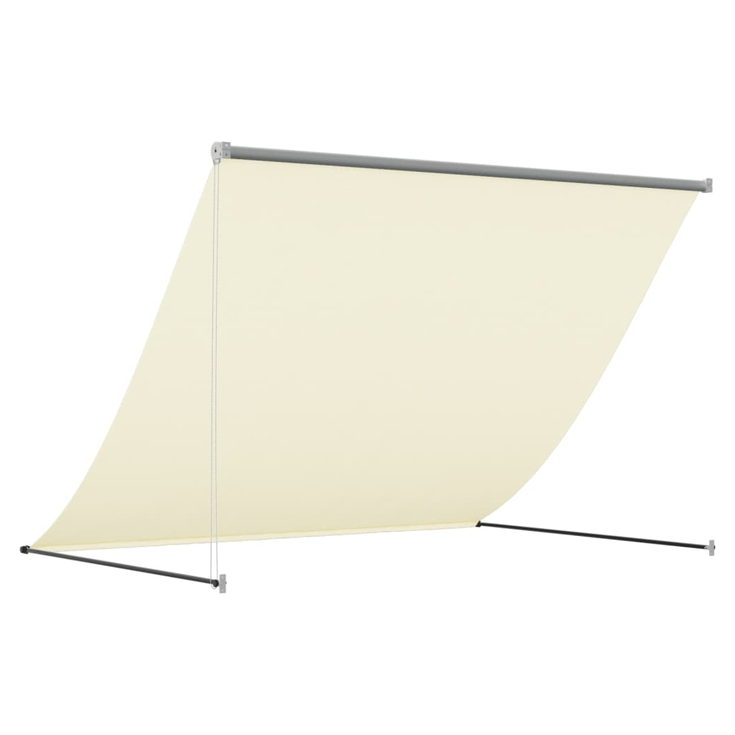 vidaXL vidaXL Retractable Awning 250x150 cm Cream Fabric and Steel Frame for Outdoor Patio - Cover