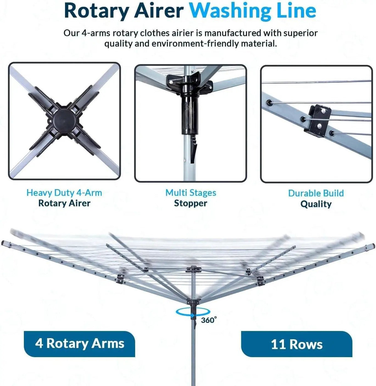 60M Rotary Airer Dryer Cover Metal Spike - from Un-Branded