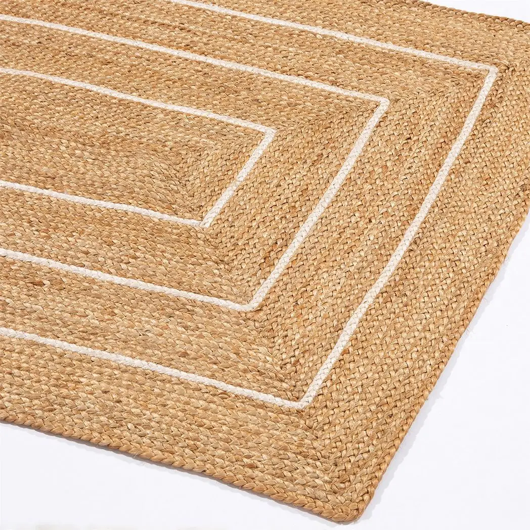 Esselle Home Prestbury Border Handbraided 120x170cm Natural Rug - Rug
