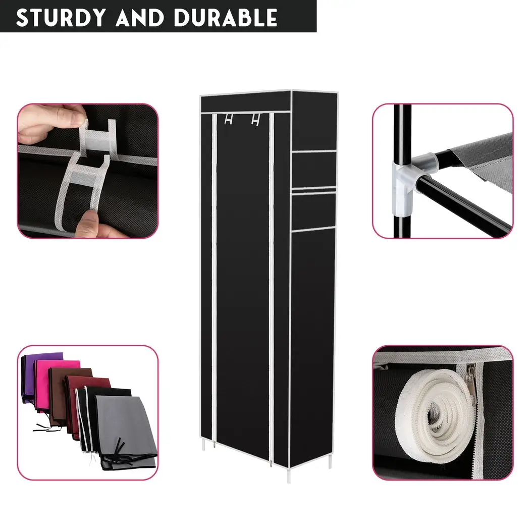 N/A Room-saving 10-Layers 9 Lattices Non-woven Fabric Shoe Rack Black - Wine Rack