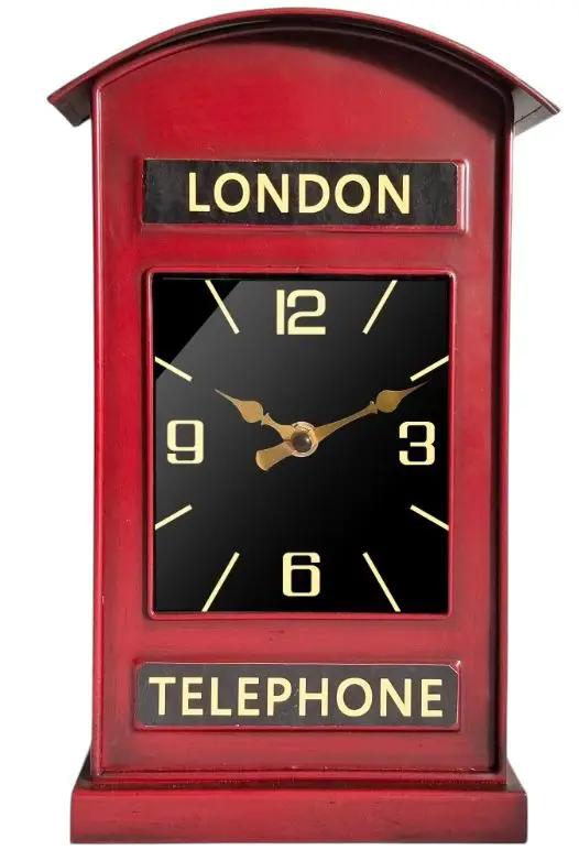 MSL 30CM TABLE CLOCK Telephone Box - Clock
