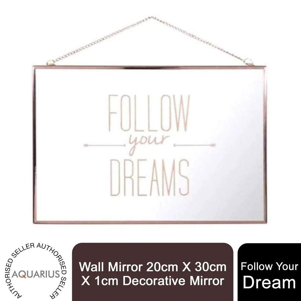 Wall Mirror 20cm X 30cm X 1cm Decorative Follow Your Dream Mirror by Aquarius