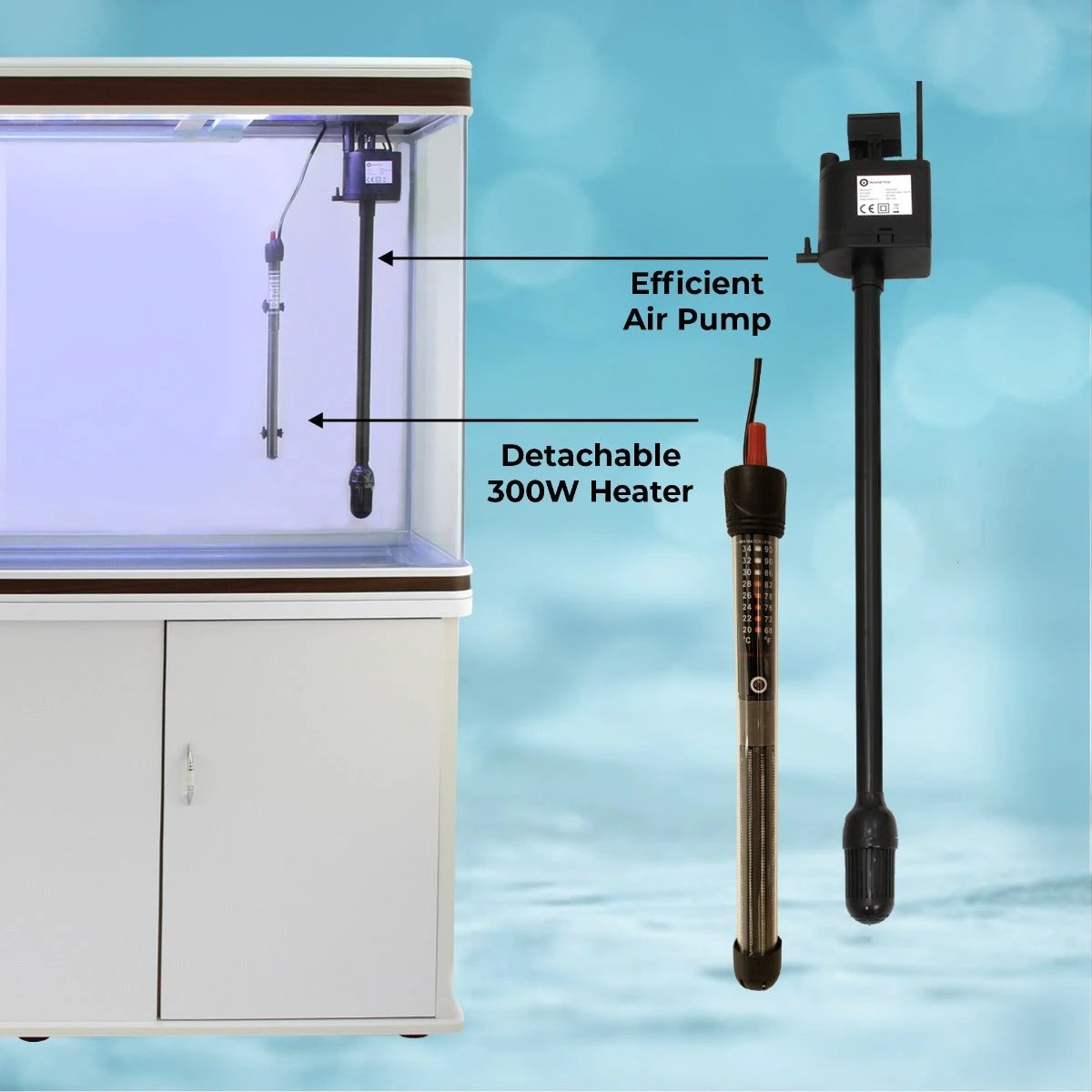 Monster Shop Aquarium Fish Tank & Cabinet - White -
