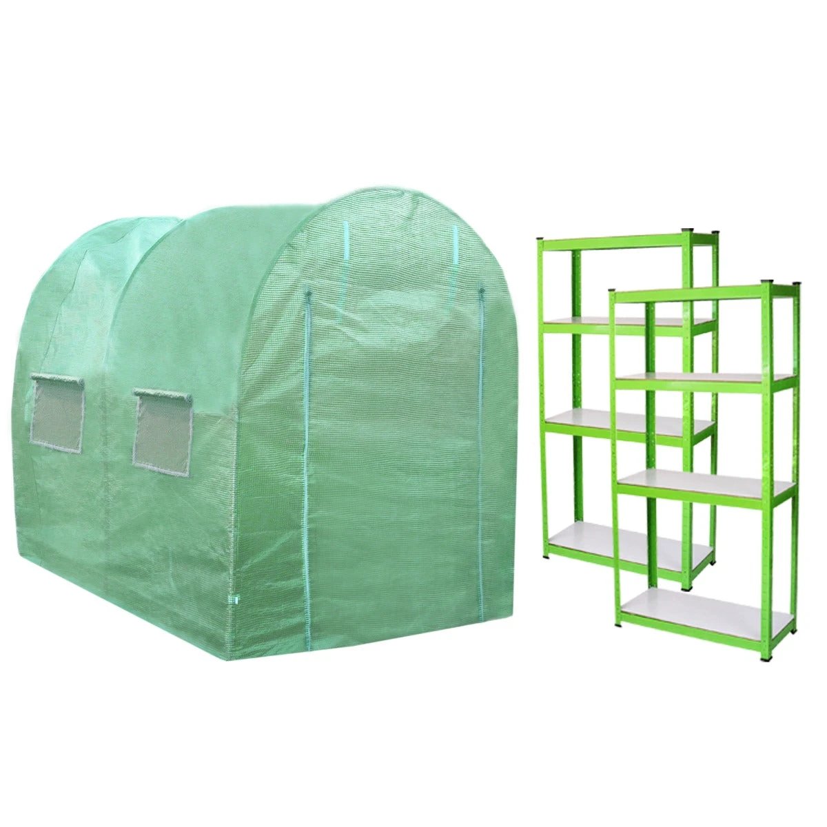 Heavy Duty Polytunnel 4m x 2m x 2m With Shelving For Home Gardeners And Urban Growers by Monster Shop
