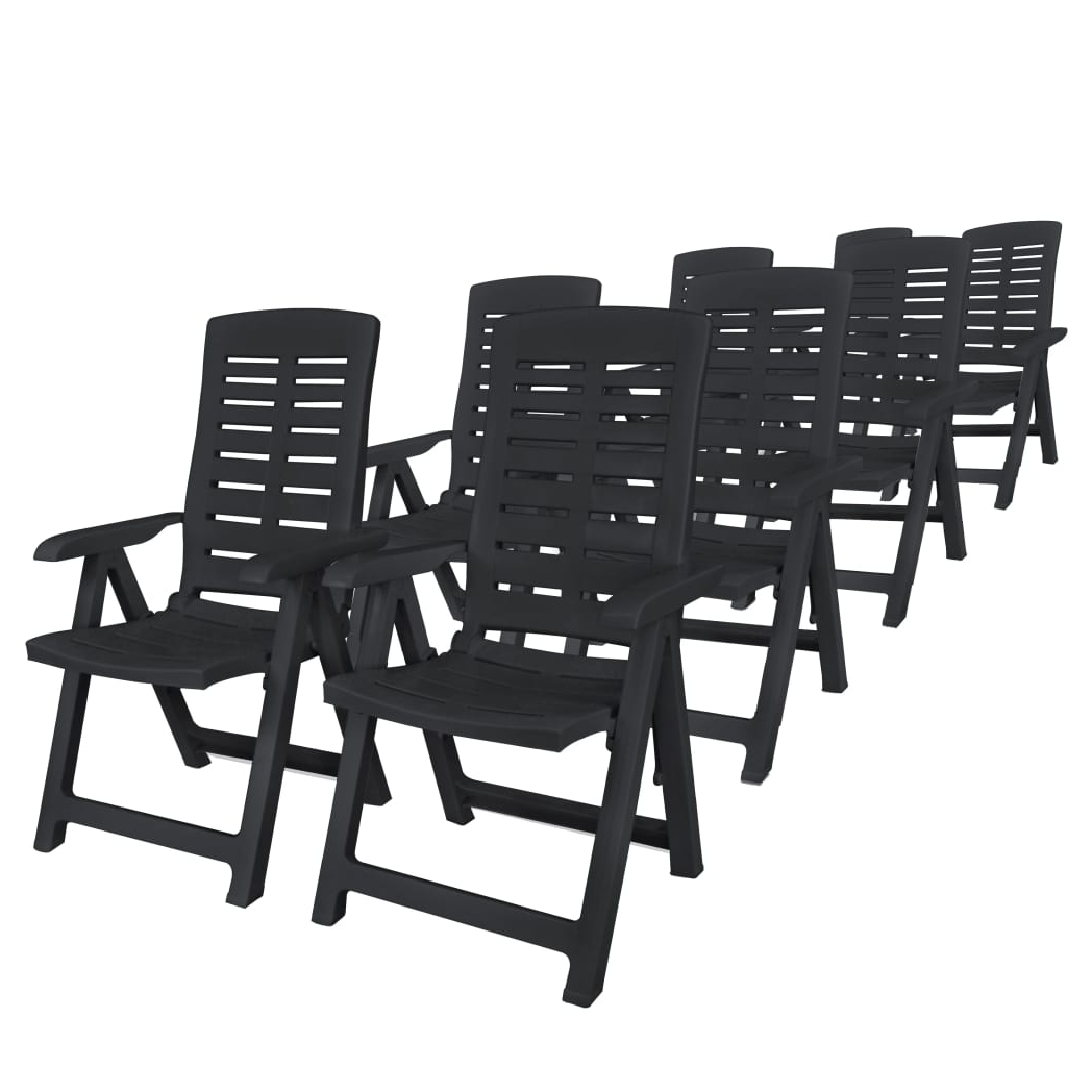 vidaXL VidaXL Outdoor Dining Set 9 Lightweight Plastic Anthracite - Garden Set