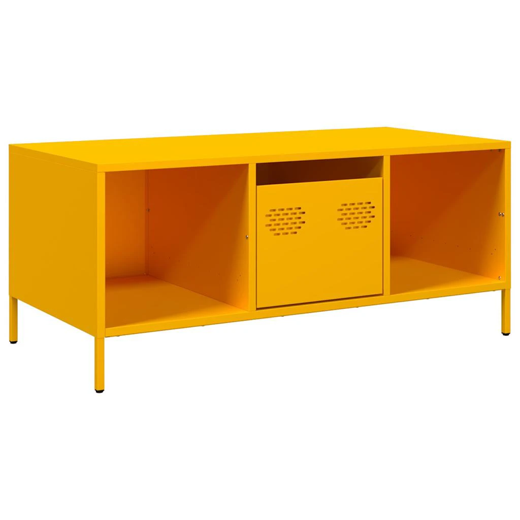 vidaXL Coffee Table 101.5x50x43.5 cm Cold-Rolled Steel Mustard Yellow Industrial Living Room by vidaXL