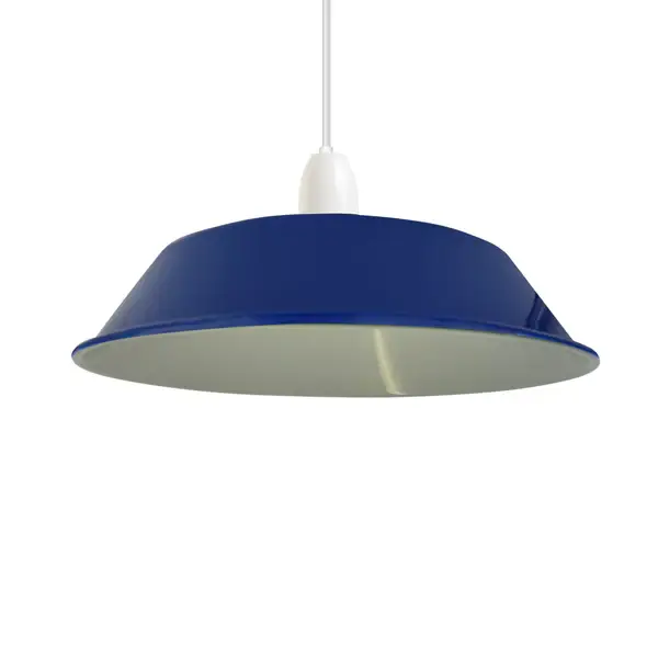 LEDSONE Navy Blue Retro Vintage Lampshade Easy Fit E27 Base Industrial Pendant Metal 36cm Lamp Light Shades - Pendant Lights