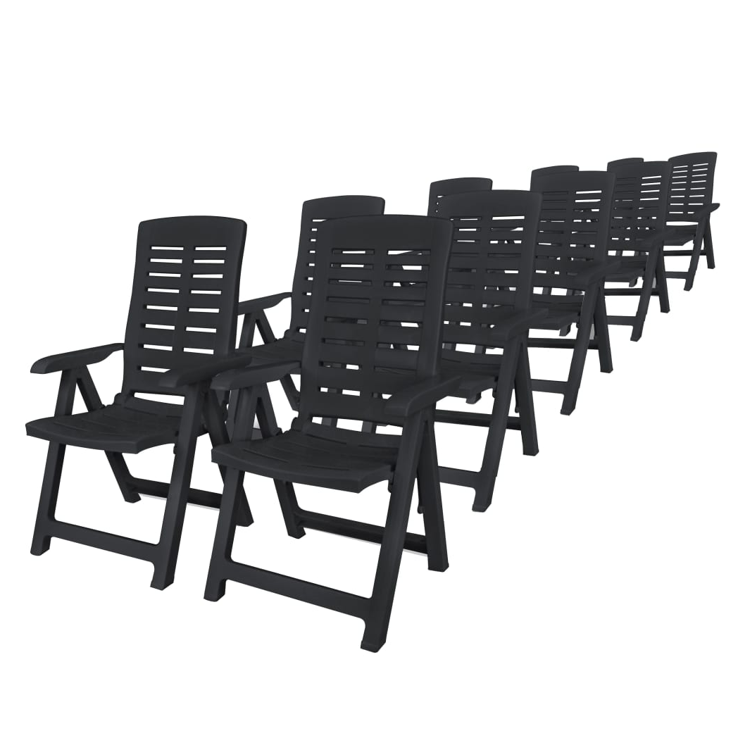 VidaXL Outdoor Dining Set 11 Piece Plastic Anthracite Patio by vidaXL