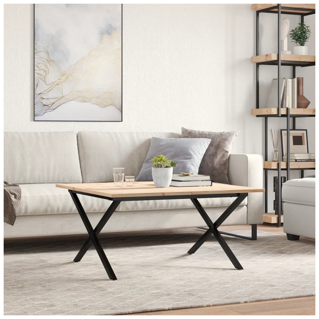 vidaXL VidaXL Coffee Table 80x80x45 Pine X-Frame Home - Coffee Table