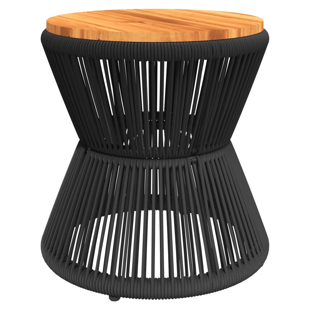 VidaXL Coffee Table Wire Base Black Ø45x44 cm Solid Acacia Wood Living Room Decor by vidaXL