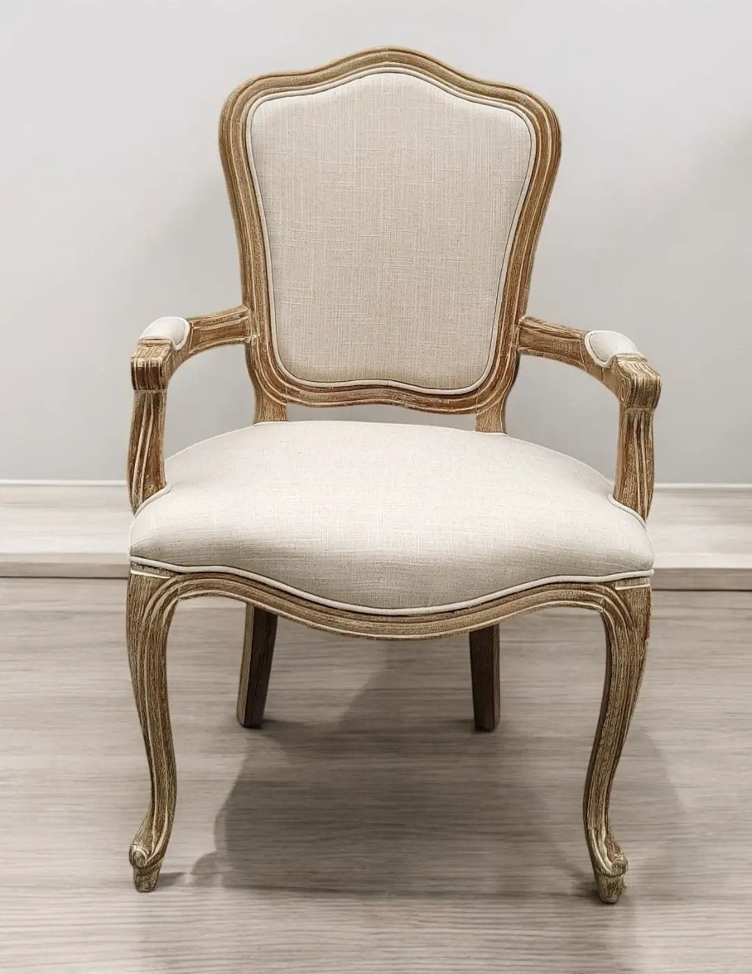 MSL 95CM LINEN FABRIC LOUIS CHAIR - Fabric Dining Chairs