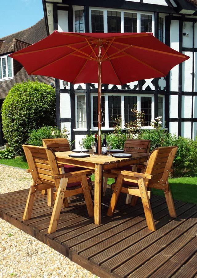 Charles Taylor Trading Four Seater Square Table Set - Garden Table