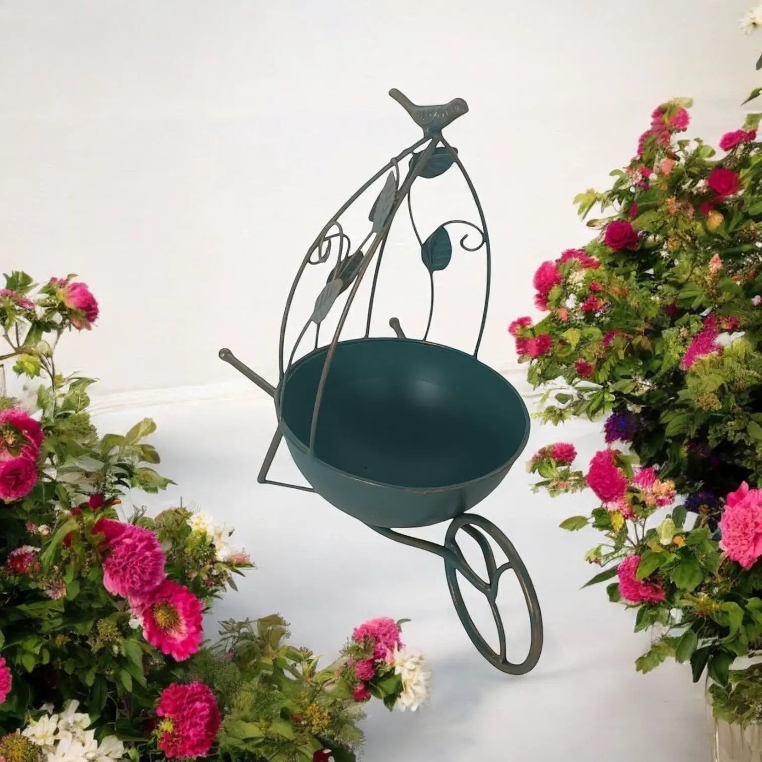 MSL 36CM BLUE METAL GARDEN PLANTER - Planters