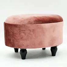 MSL PINK VELVET OVAL FOOTSTOOL - Footstool