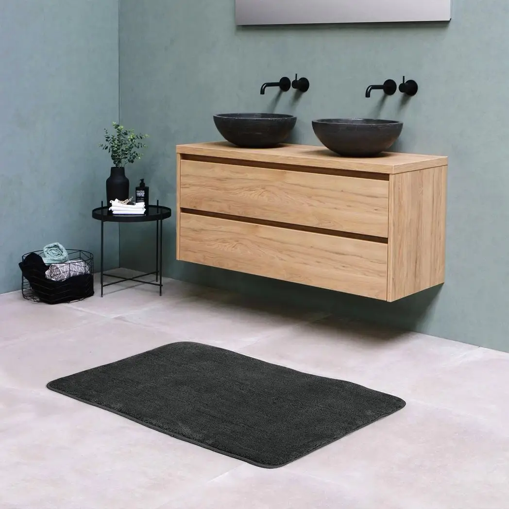 Vinsani VINSANI BATH MAT 50X80cm D.GREY 1010160 - Rug