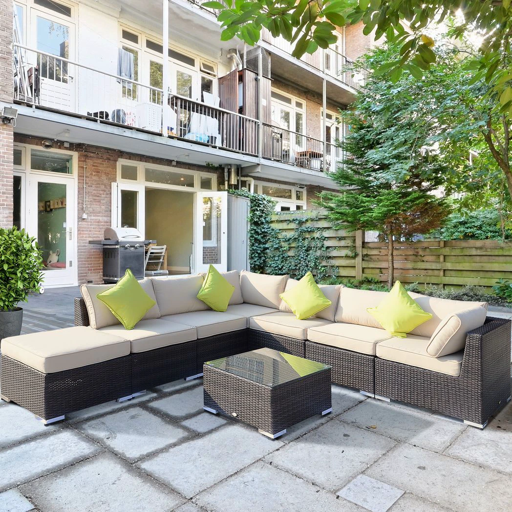 8 Pcs Rattan Sofa Set W/Cushions by Outsunny