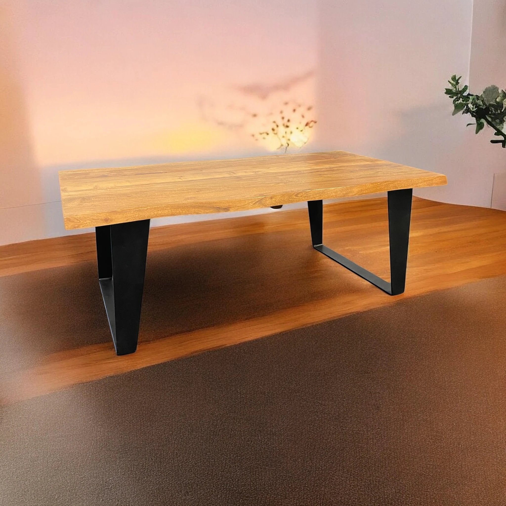 Premium Solid Wood Coffee Table 115cm Sturdy Wipe Clean Living Room Decor Accent For Home by MSL