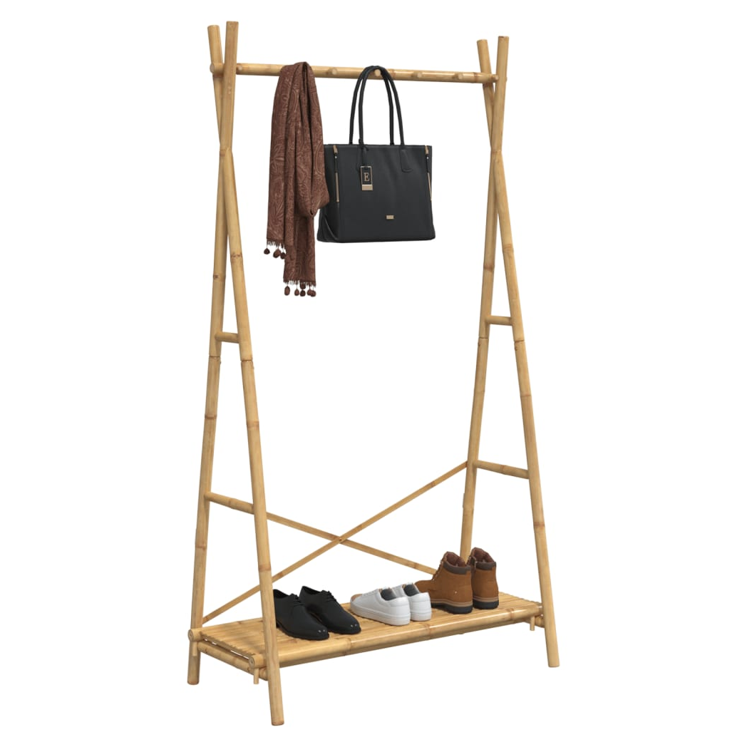 VidaXL Clothes Rack With Shelf 102x50x190 Cm Bamboo Durable Storage For Closet Organization by vidaXL