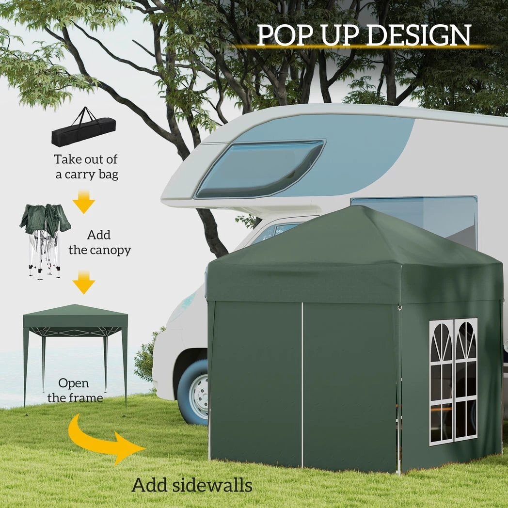 2x2m Garden Pop Up Gazebo Marquee Party Tent Wedding Awning Canopy by Outsunny