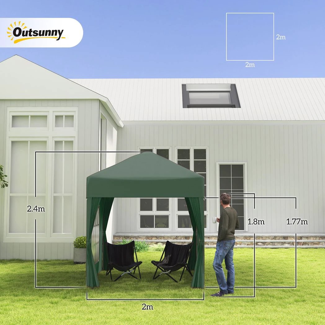 2x2m Garden Pop Up Gazebo Marquee Party Tent Wedding Awning Canopy by Outsunny