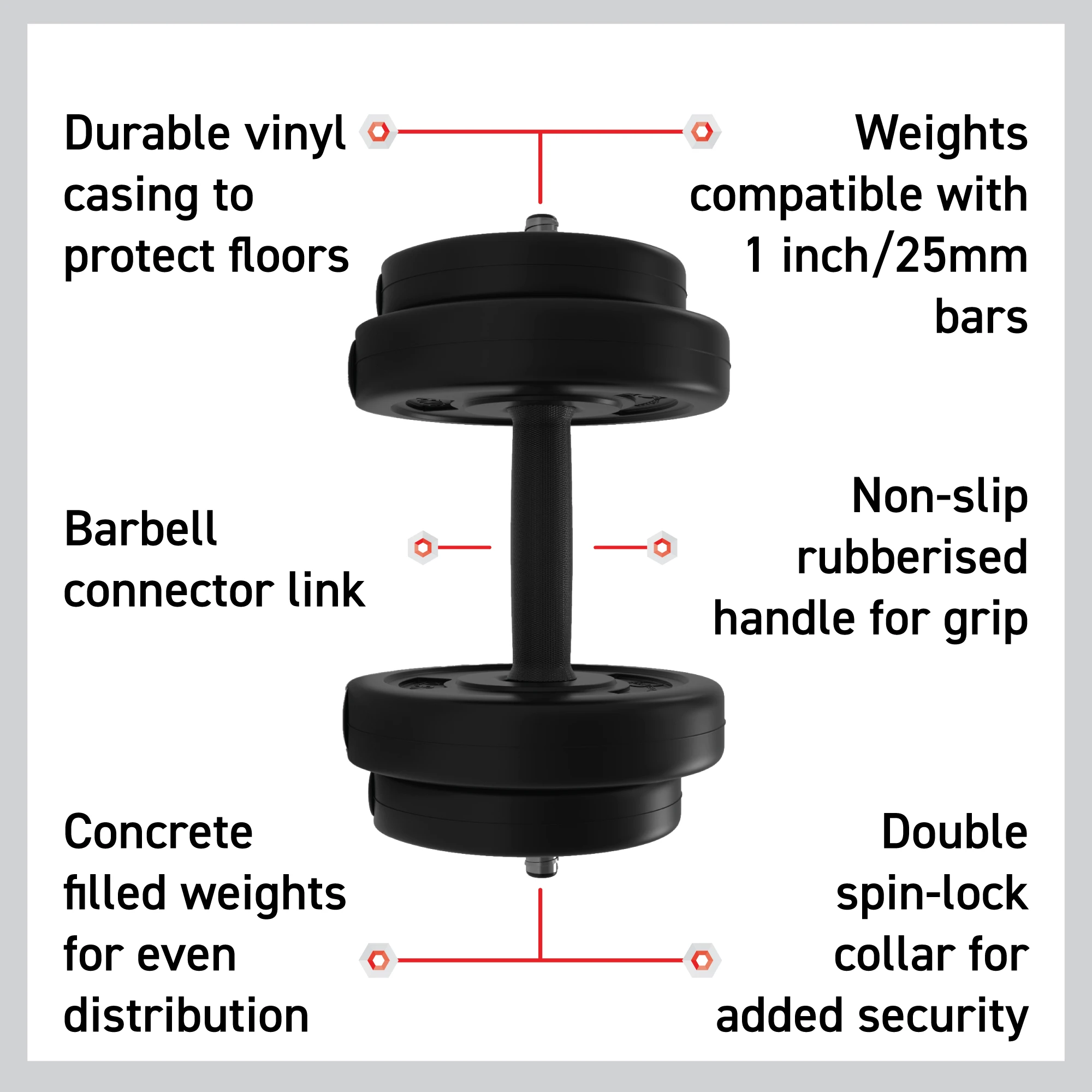 Body Revolution Vinyl Adjustable Dumbbell Set (10kg - 50kg) by Monster Shop