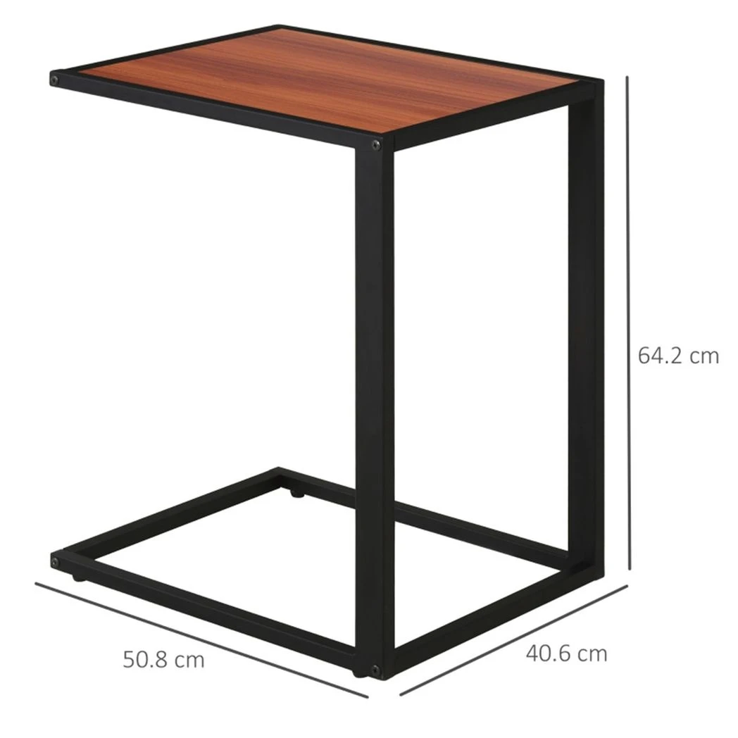 N/A Premium C Shaped Side Table With Wood Top And Steel Frame Compact Size Under Sofa Clearance For Sofa Or Living Room - Coffee Table