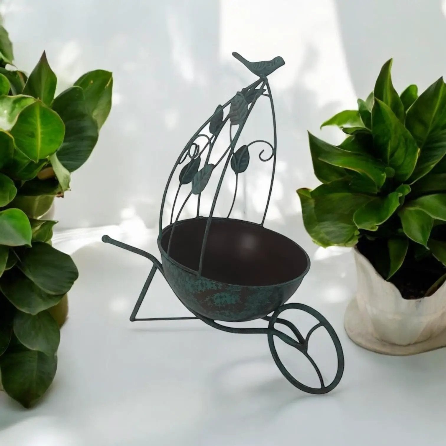 MSL 36CM GREEN METAL GARDEN PLANTER - Planters