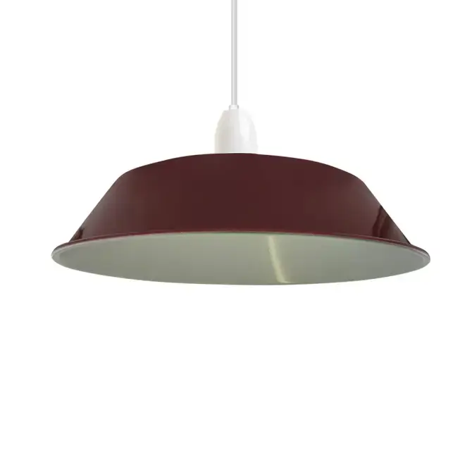 LEDSONE 3 Pack Burgundy Retro Vintage Lampshade Easy Fit E27/B22 Base Pendant Metal 36cm Lamp Light Shades - Pendant Lights