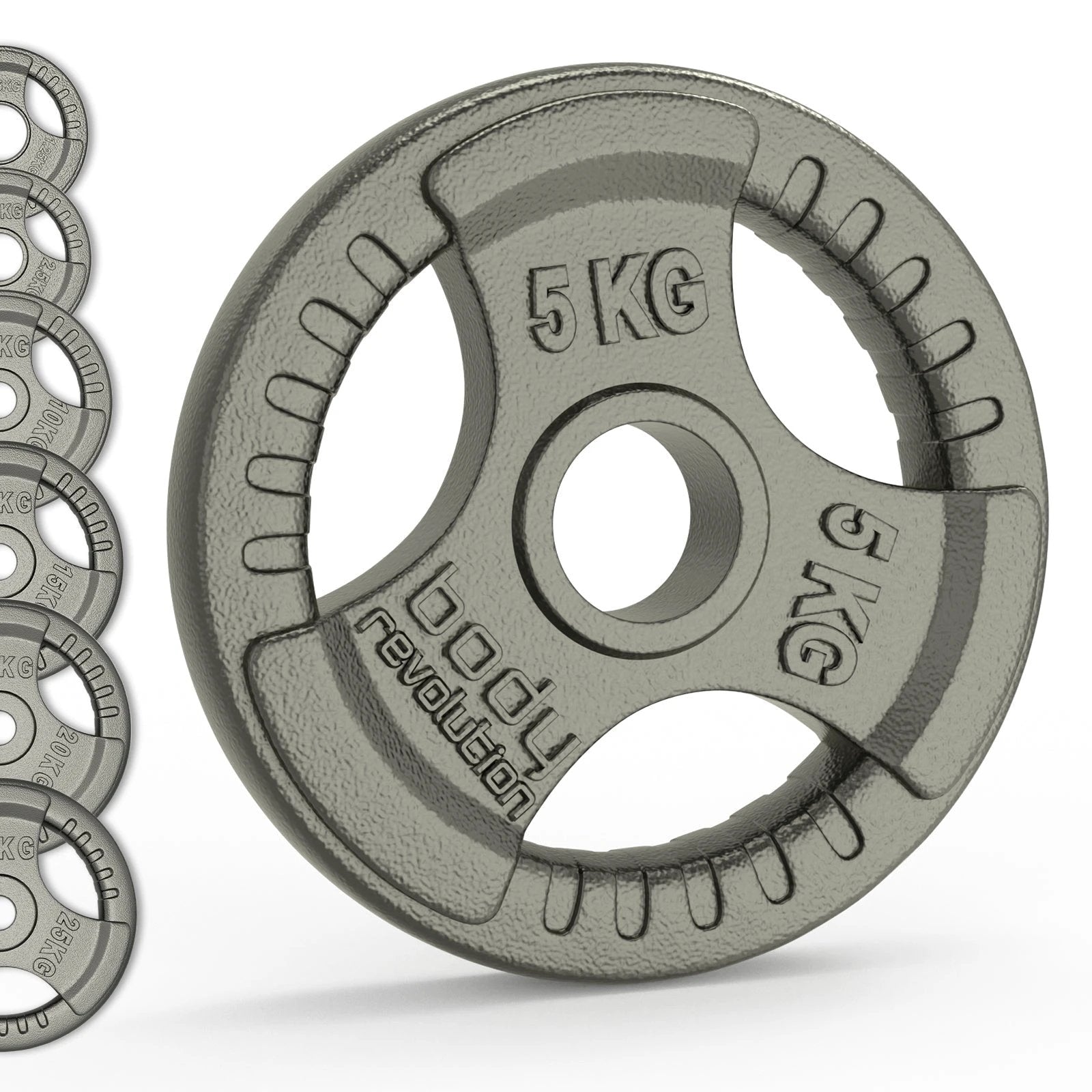 Olympic Tri Grip Cast Iron Weight Plates - Pairs & Sets by Monster Shop