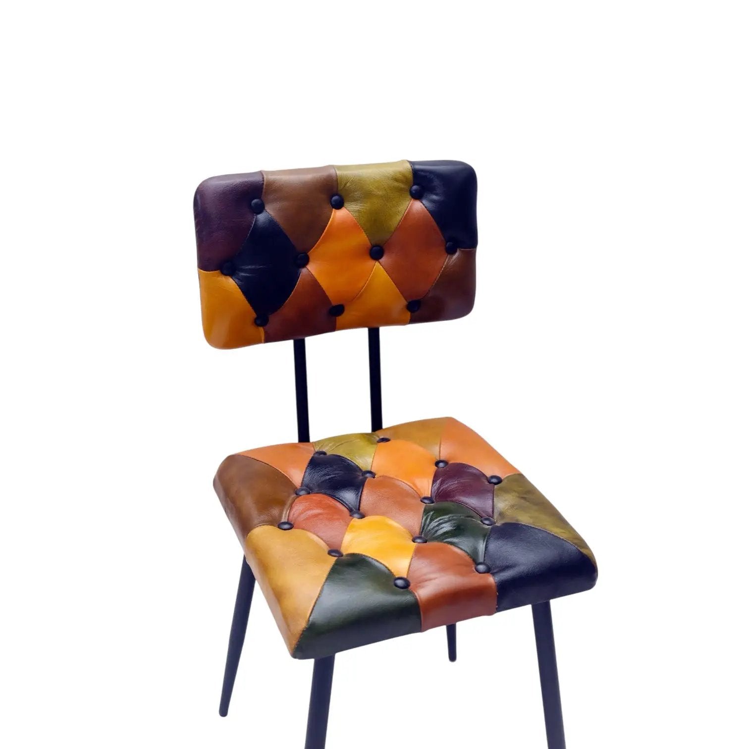 MSL 85CM LEATHER CHAIR Harlequin diamond pattern - Dining Chairs