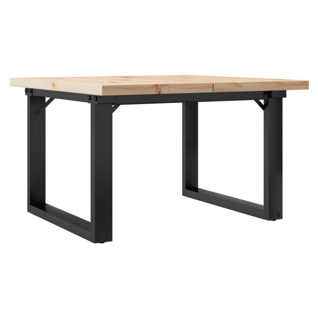 VidaXL Coffee Table O Frame 70x70x40.5 Cm Solid Pine Wood And Cast Iron For Living Room by vidaXL