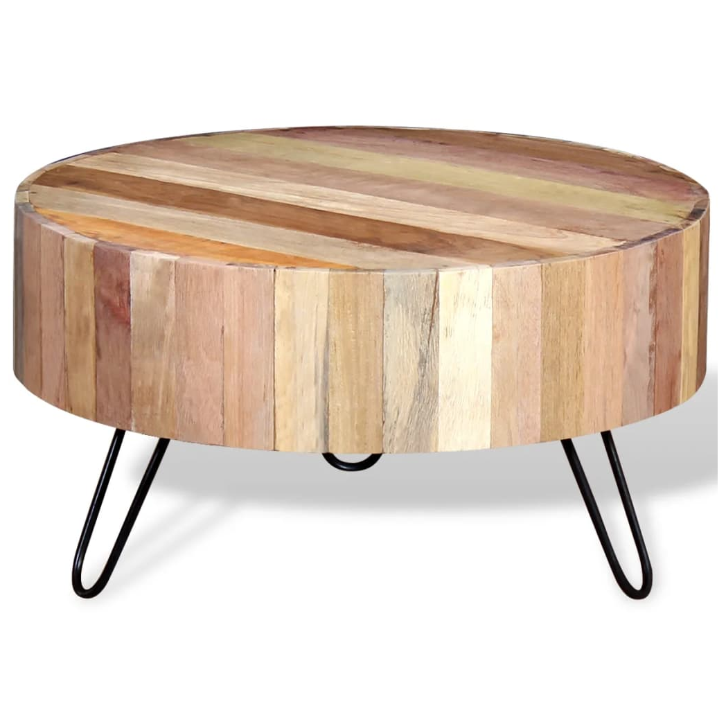 vidaXL VidaXL Reclaimed Wood Coffee Table Industrial Round Design Handcrafted Living Room - Coffee Table