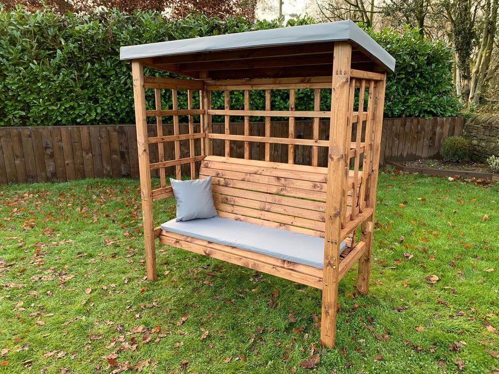Charles Taylor Trading Bramham Three Seat Garden Arbour Green - Uncategorized Garden Chairs