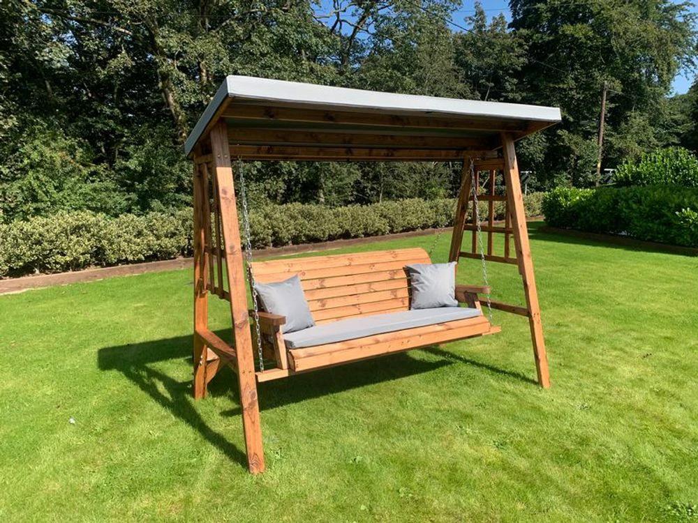 Charles Taylor Trading Dorset Three Seat Garden Swing Green - Uncategorized Garden Chairs