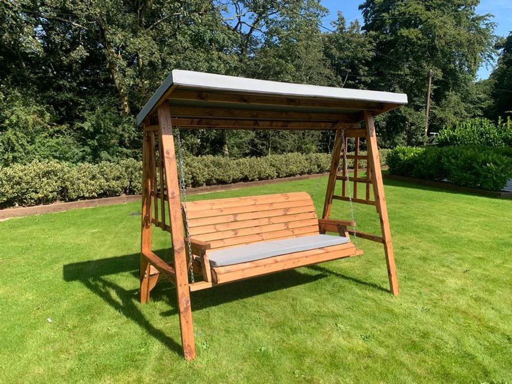 Charles Taylor Trading Dorset Three Seat Garden Swing Green - Uncategorized Garden Chairs