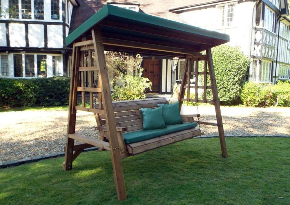 Charles Taylor Trading Dorset Three Seat Garden Swing Green - Uncategorized Garden Chairs