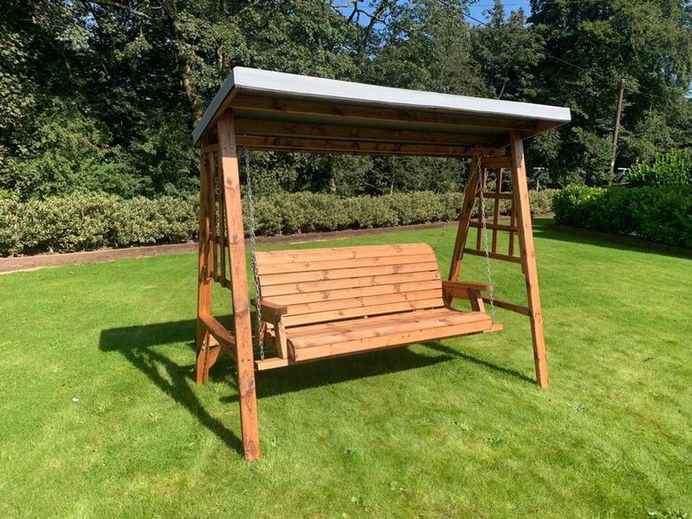 Charles Taylor Trading Dorset Three Seat Garden Swing Green - Uncategorized Garden Chairs