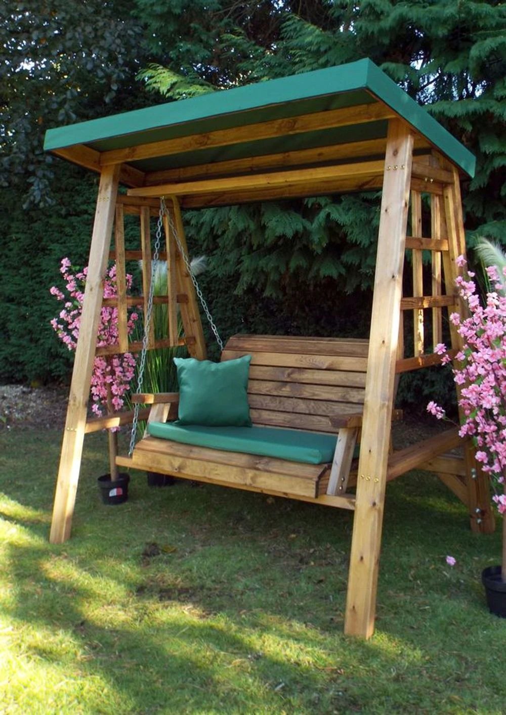 Dorset Two Seater Garden Swing Green by Charles Taylor Trading