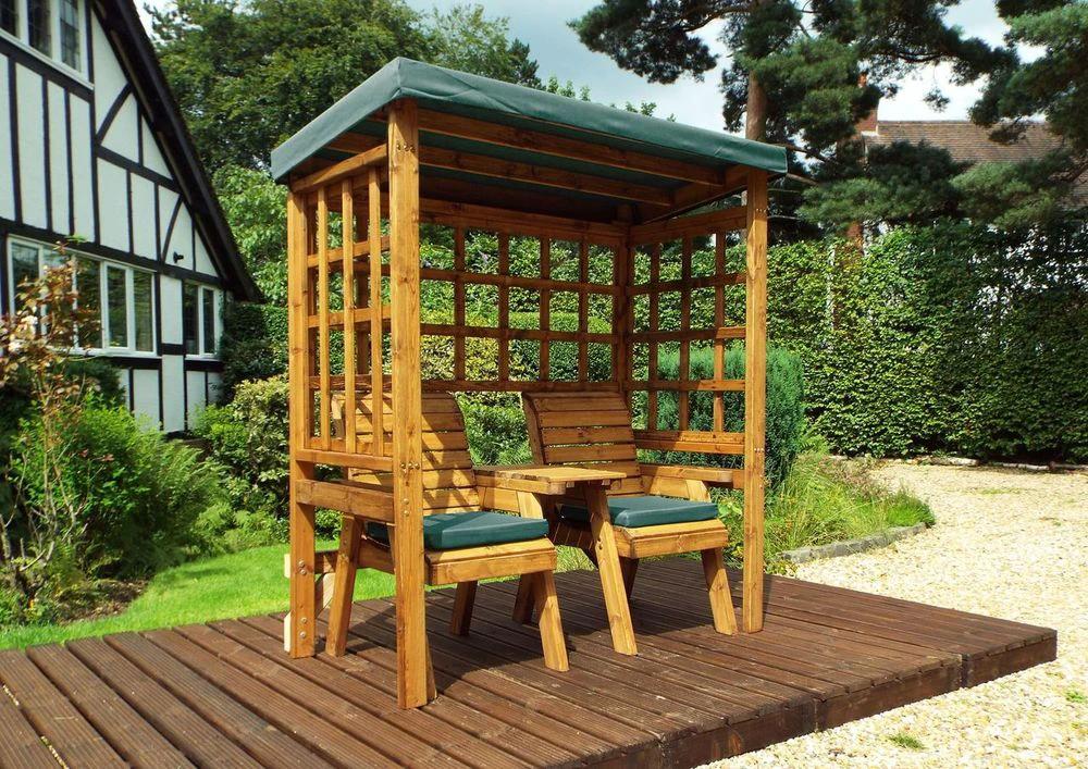 Henley Twin Seat Garden Arbour Green by Charles Taylor Trading