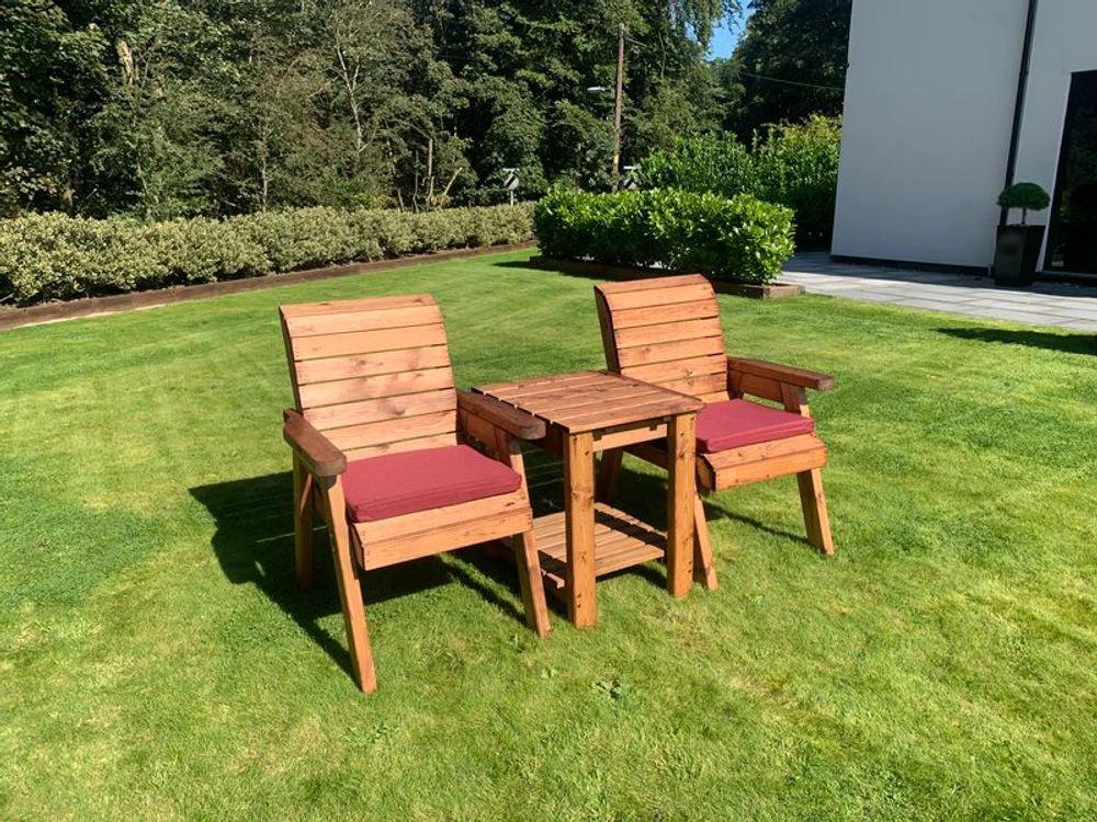 Deluxe Garden Companion Set x2 Armchairs & Coffee Table by Charles Taylor Trading